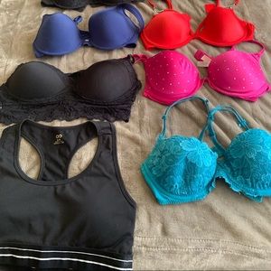 Various sexy bras; they vary from sizes 36B - 36C.